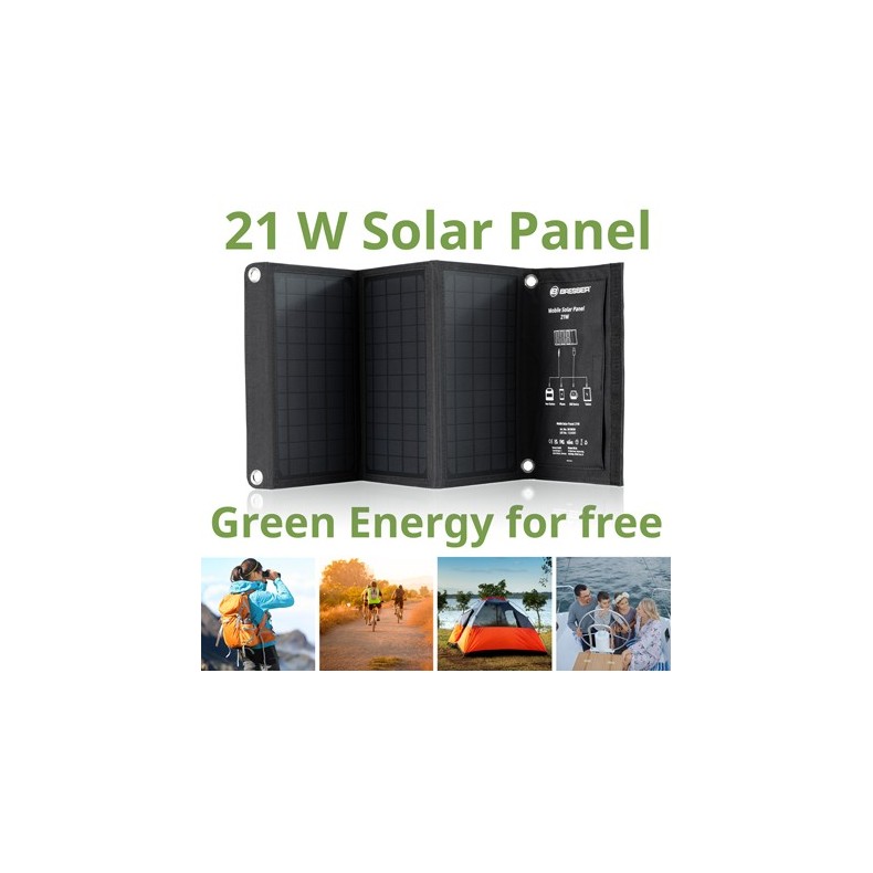 Comprar Panel solar portátil Bresser de 21W con salida USB y DC Online